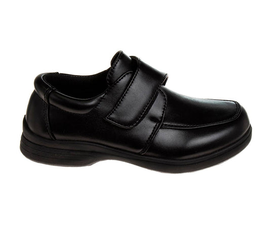 French Toast Boys Black Hook and Loop School Shoes (Little Kid)