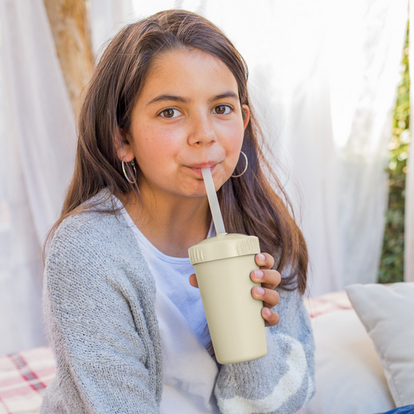Re-Play Straw Cup with Lid & Straw Assembled - Sand