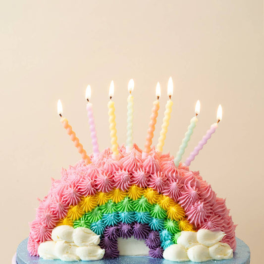Talking Tables USA - Twisted Pastel Birthday Candles | 8 Pack | Birthday Party |