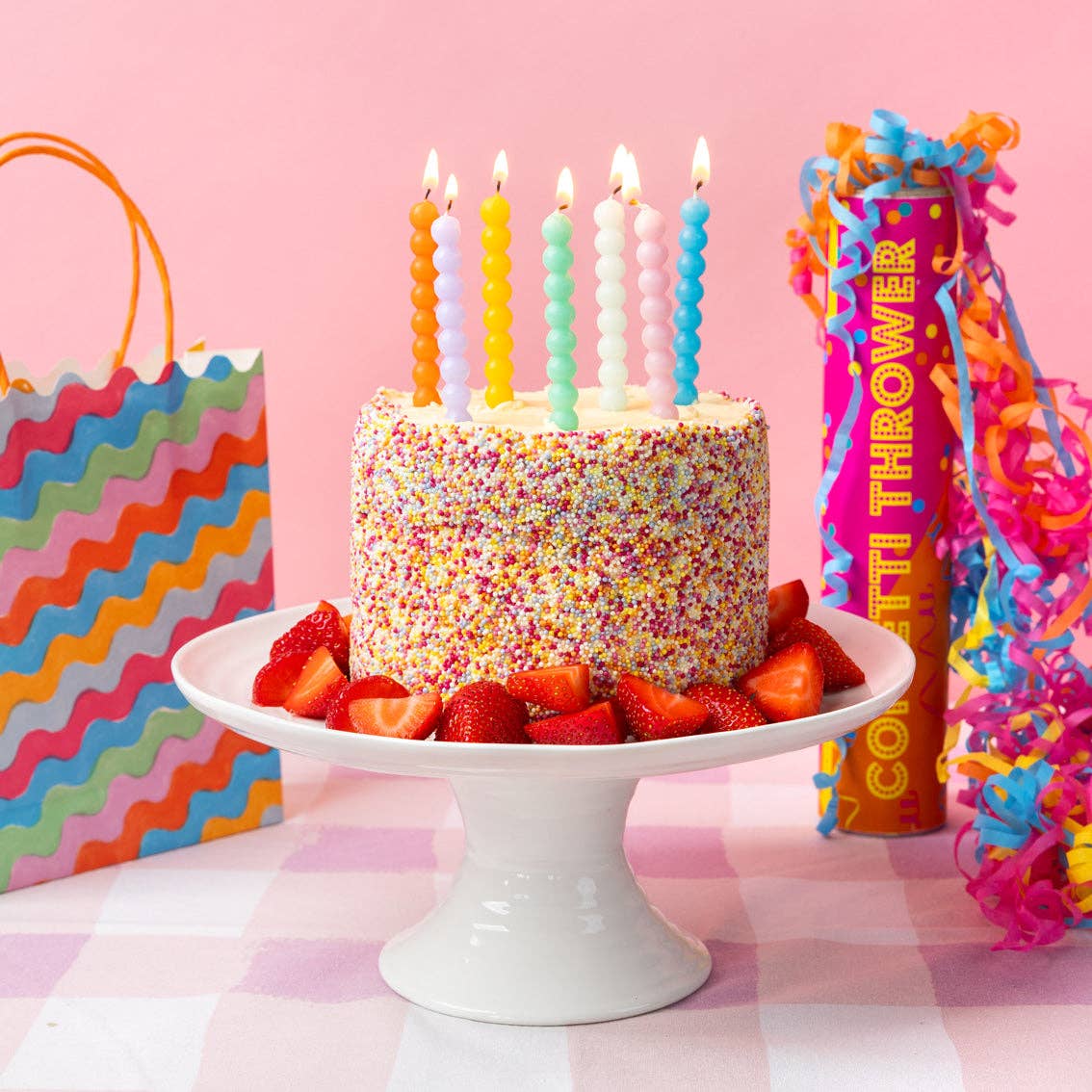 Talking Tables USA - Colorful Bobble Candles | 8 Pack | Birthday Candle |