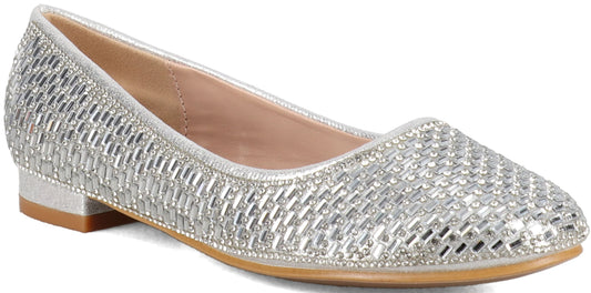 Badgley Mischka Girls Celeste Crystal Ballet Flat