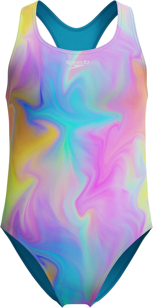 Speedo - Printed Racerback One Piece Swim Suit