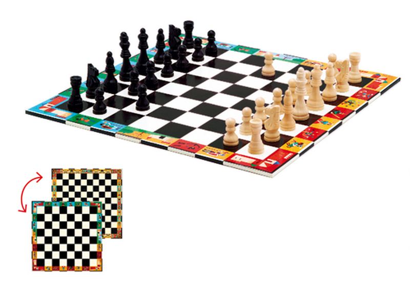 Djeco - Wooden Chess & Checkers Set