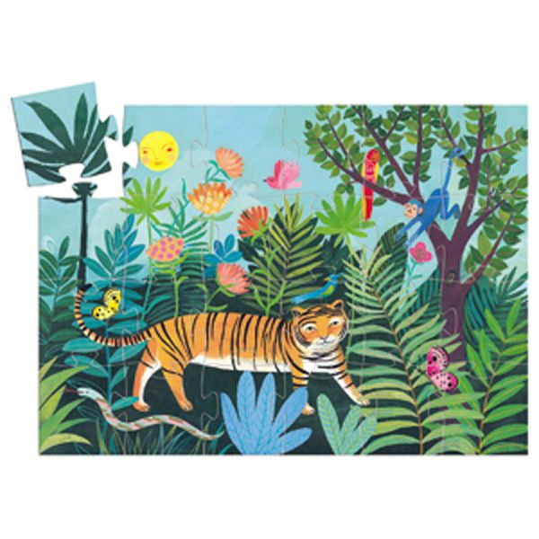 Djeco - Silhouette Puzzle : The Tiger's Walk - 24 pcs