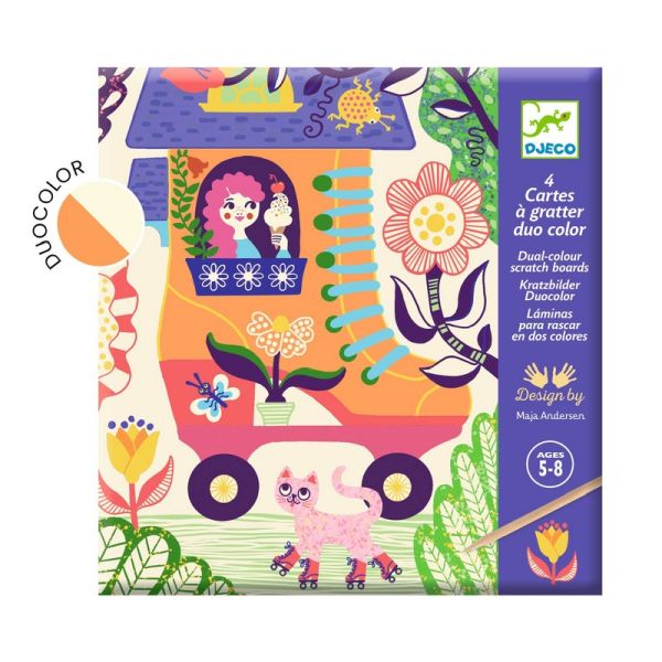 Djeco - Scratch Cards Art Activity: Funny Houses