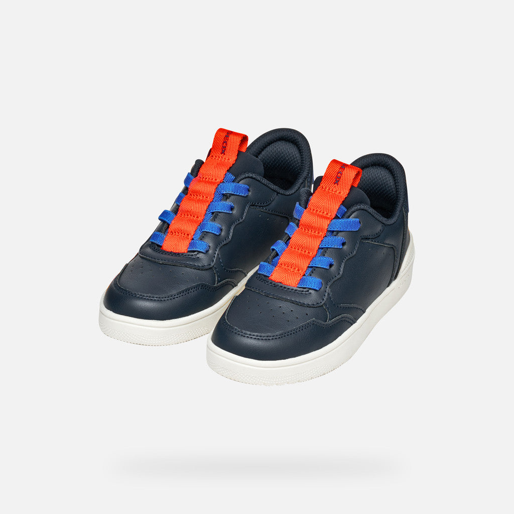 Geox Kids Washiba Fast In Boy's Navy/Red Sneakers