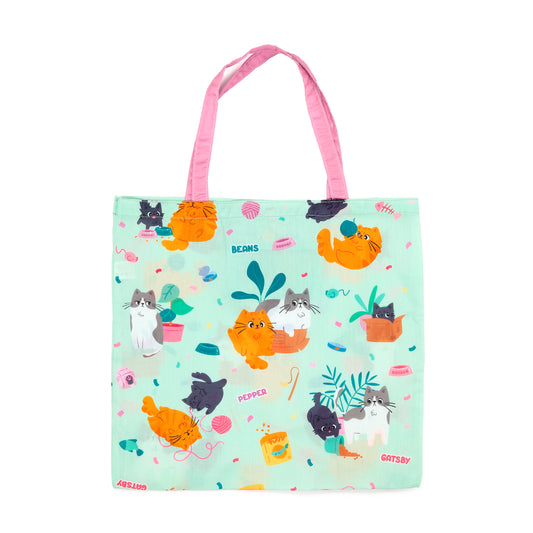 Puckator Foldable Reusable Shopping Bag Beans & Co Cats