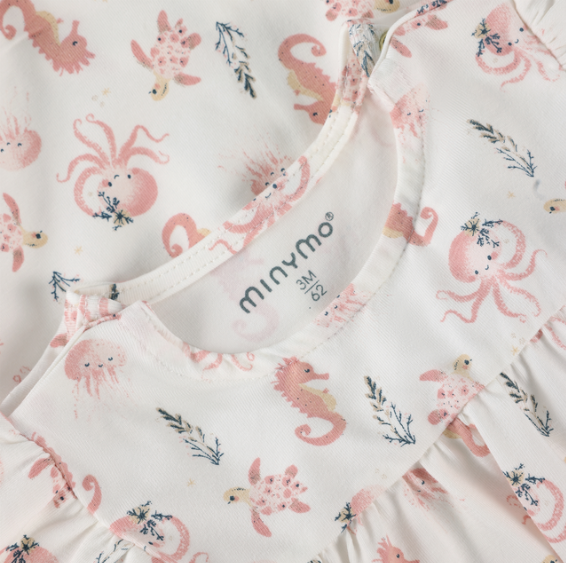 Minymo - Sea Creatures All Over Print Romper