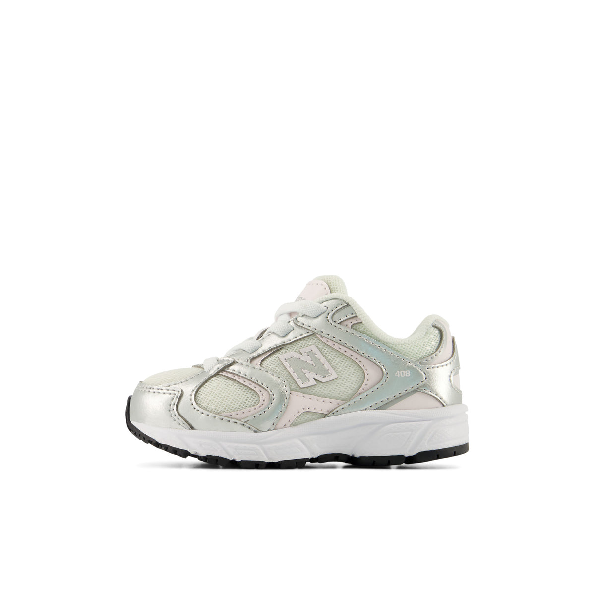 New Balance 408 Toddler Bungee Lace Sneaker Light Silver Metallic