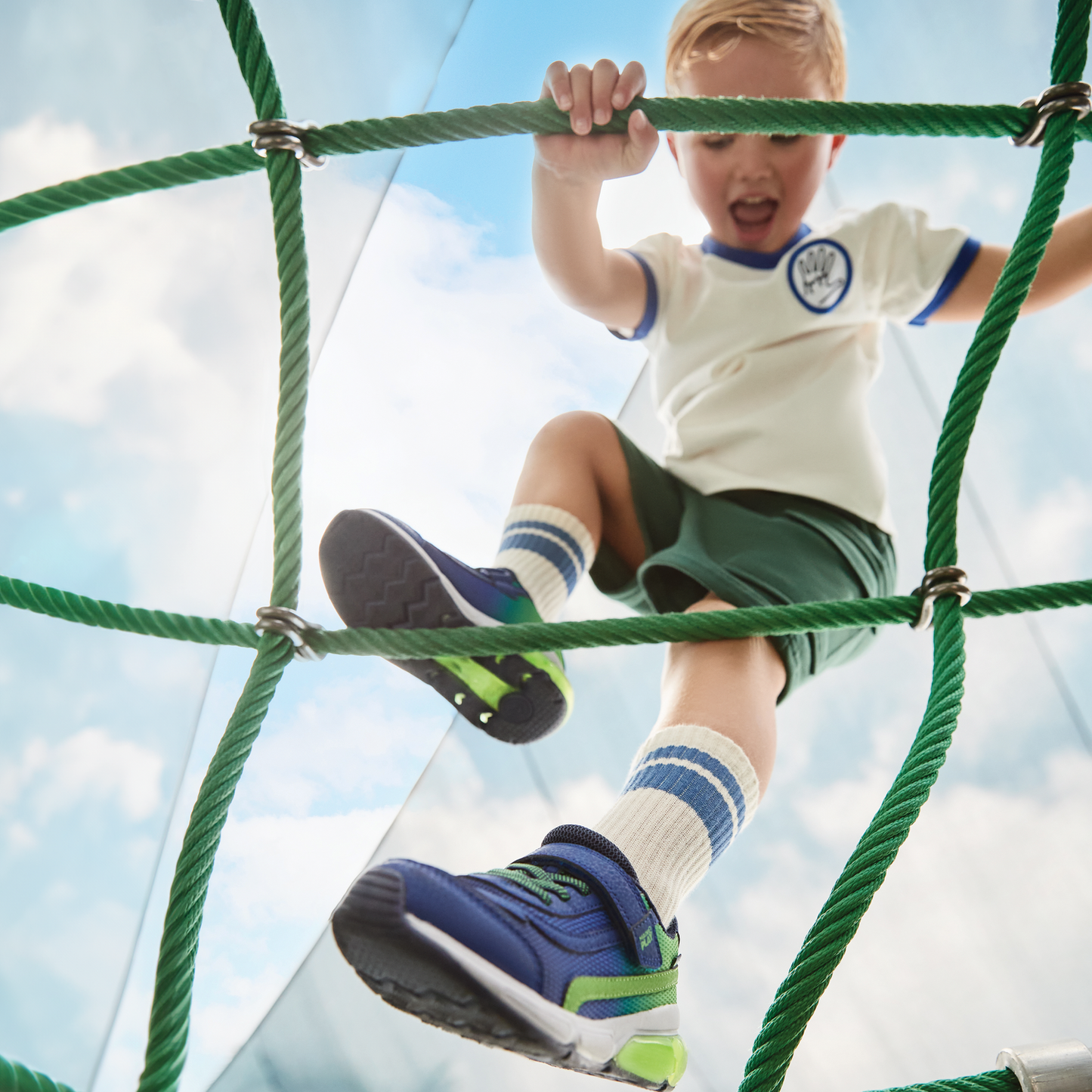 Stride Rite M2P Light-Up Surge Bounce Sneaker Navy WIDE