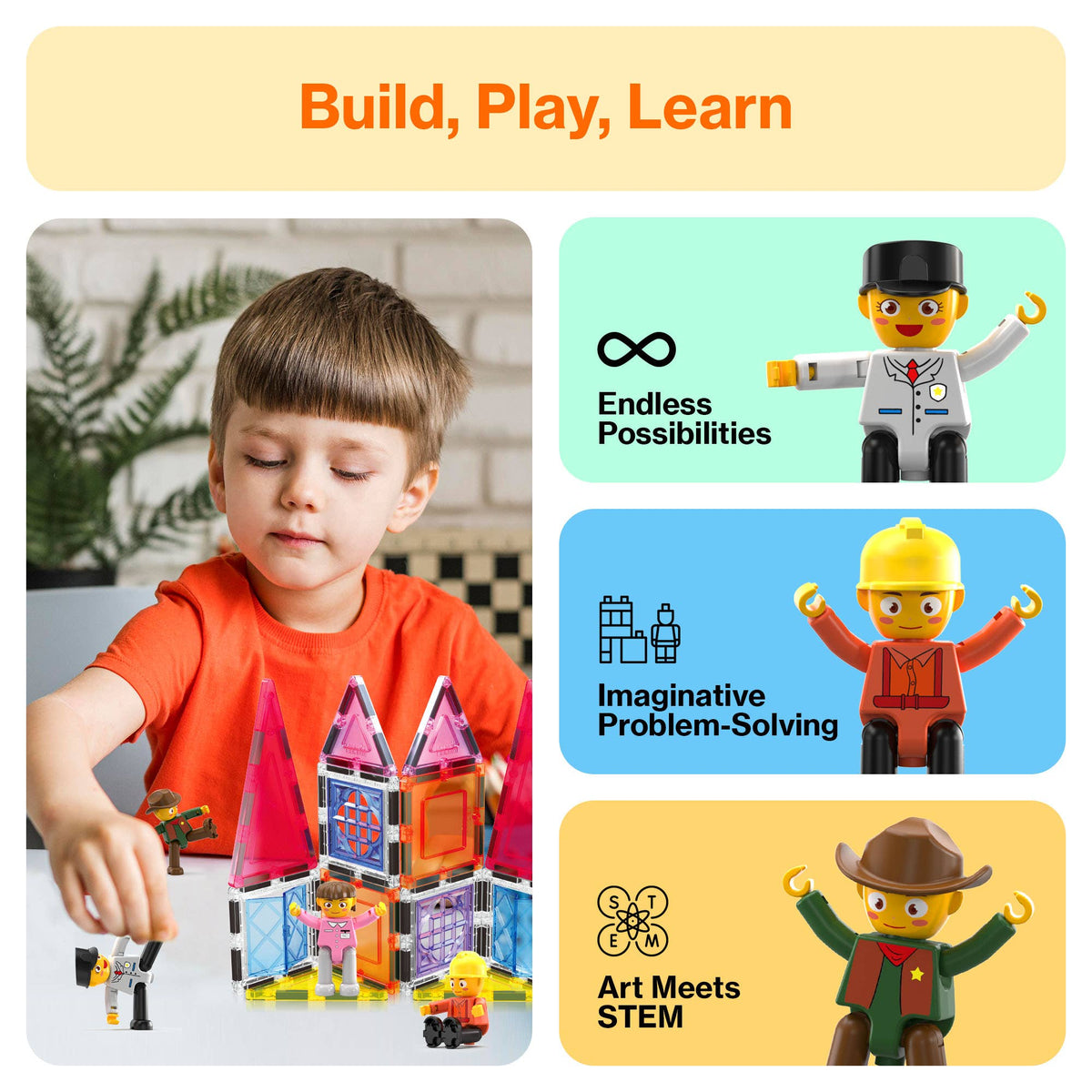 PicassoTiles Professional Figure Set 4 Pieces