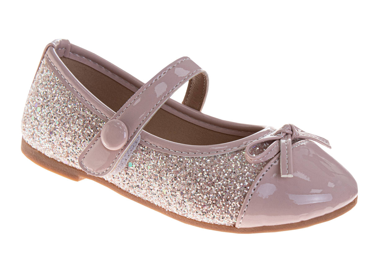 Kensie Girl Glitter Patent Ballerina Flats (Toddler)