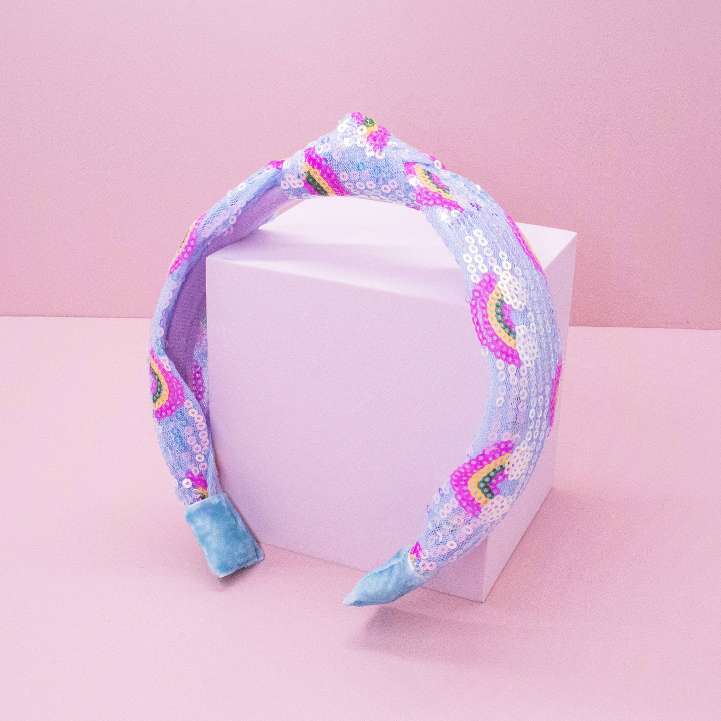 Frog Sac - Kids Sequin Knot Headband - Rainbow