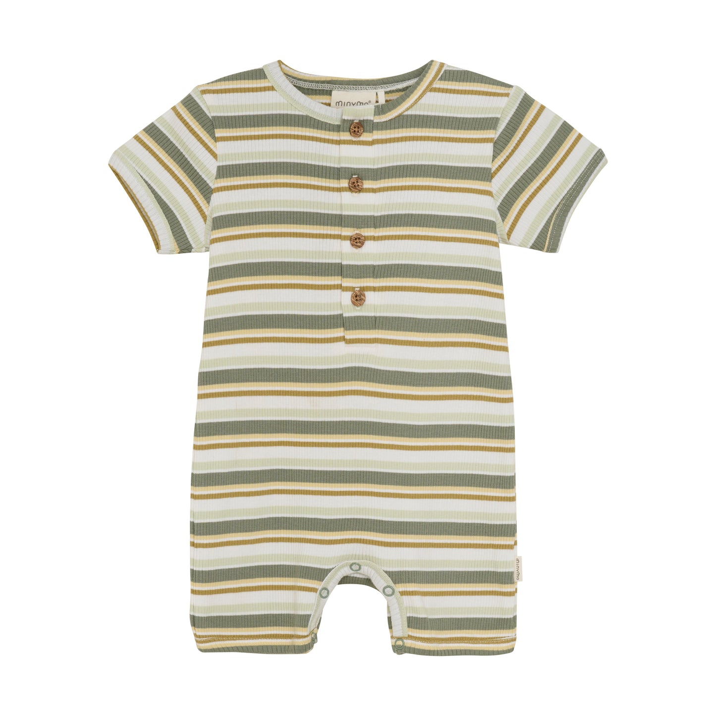 Minymo - Striped Ribbed Short Sleeve Bodysuit