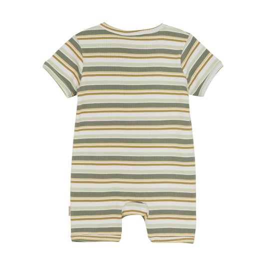 Minymo - Striped Ribbed Short Sleeve Bodysuit