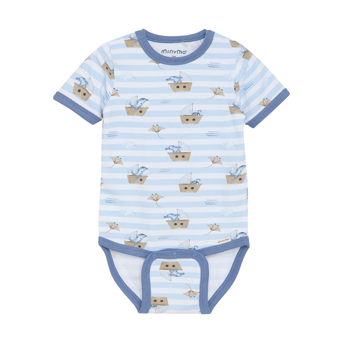 Minymo - All Over Print Striped Bodysuit