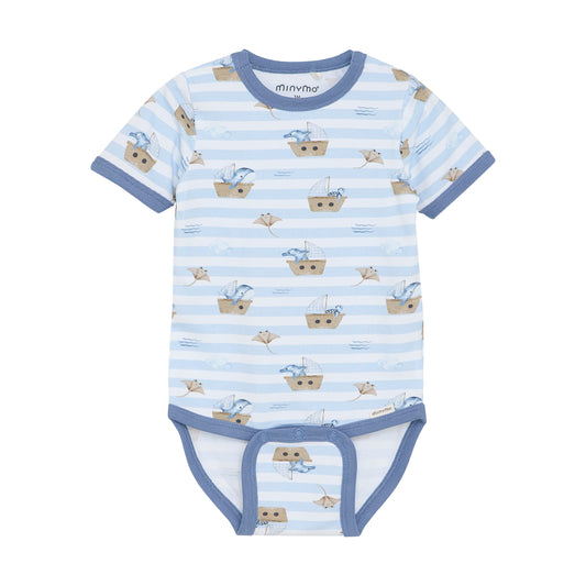 Minymo - All Over Print Striped Bodysuit
