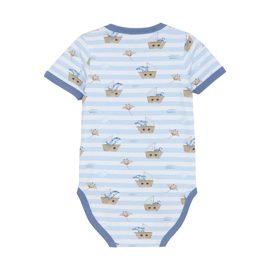 Minymo - All Over Print Striped Bodysuit
