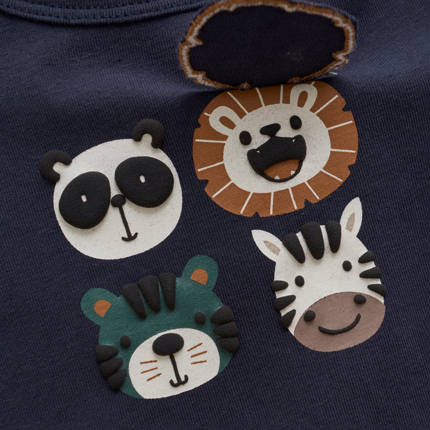 Minymo  - Long Sleeve Safari Animals Bodysuit - 3 Months