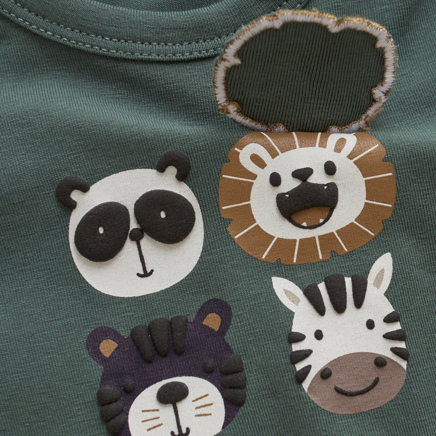 Minymo  - Long Sleeve Safari Animals Bodysuit - 3 Months