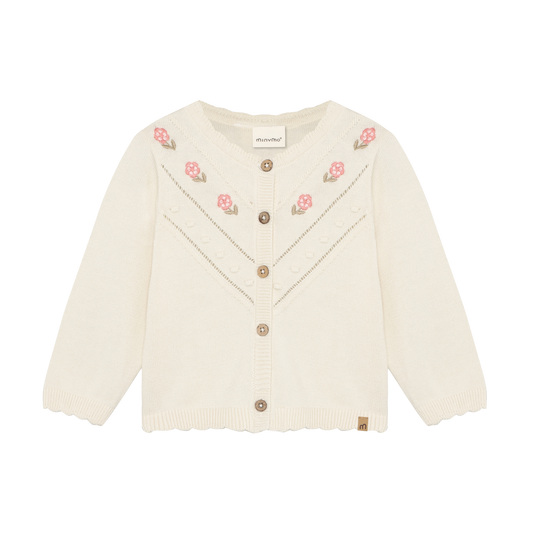 Minymo - Cream Knit Infant Cardigan