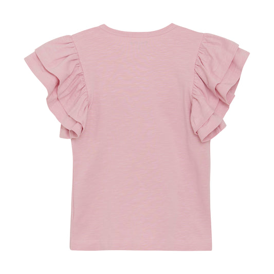 Short Ruffle Sleeve Cherry Blouse - 5 Years