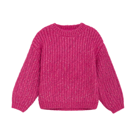 Minymo - Fuschia Fedora Knit Pullover Sweater