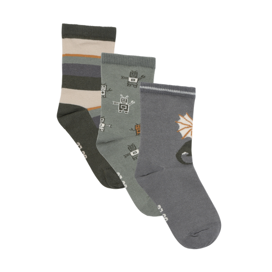 Minymo - Robots & Dragons Cotton Socks 3 Pack