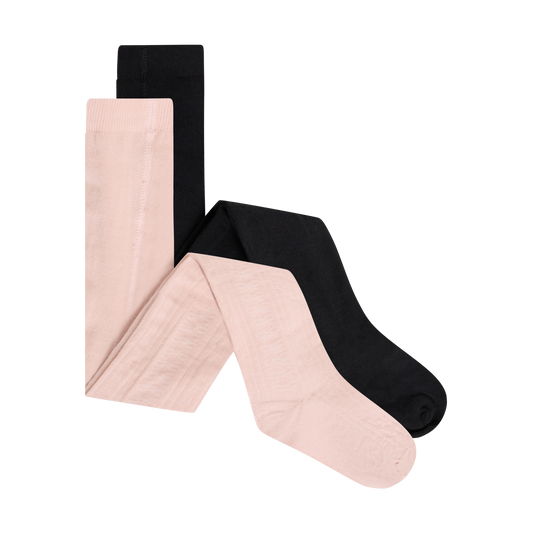 Minymo - Cotton Tights with Bow Print 2 Pack