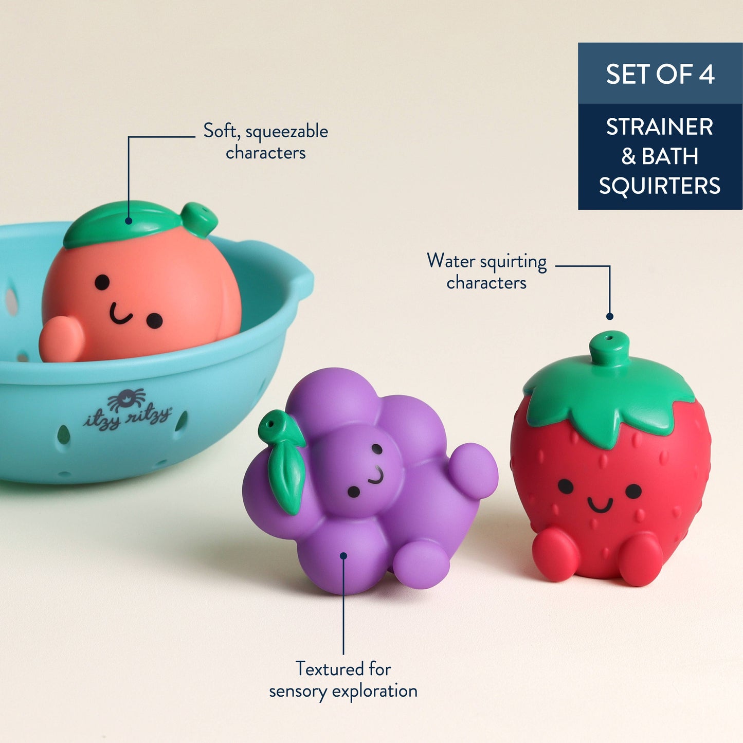 Itzy Ritzy -  Itzy Splash Pals - Bath + Water Toy: Fruit Friends