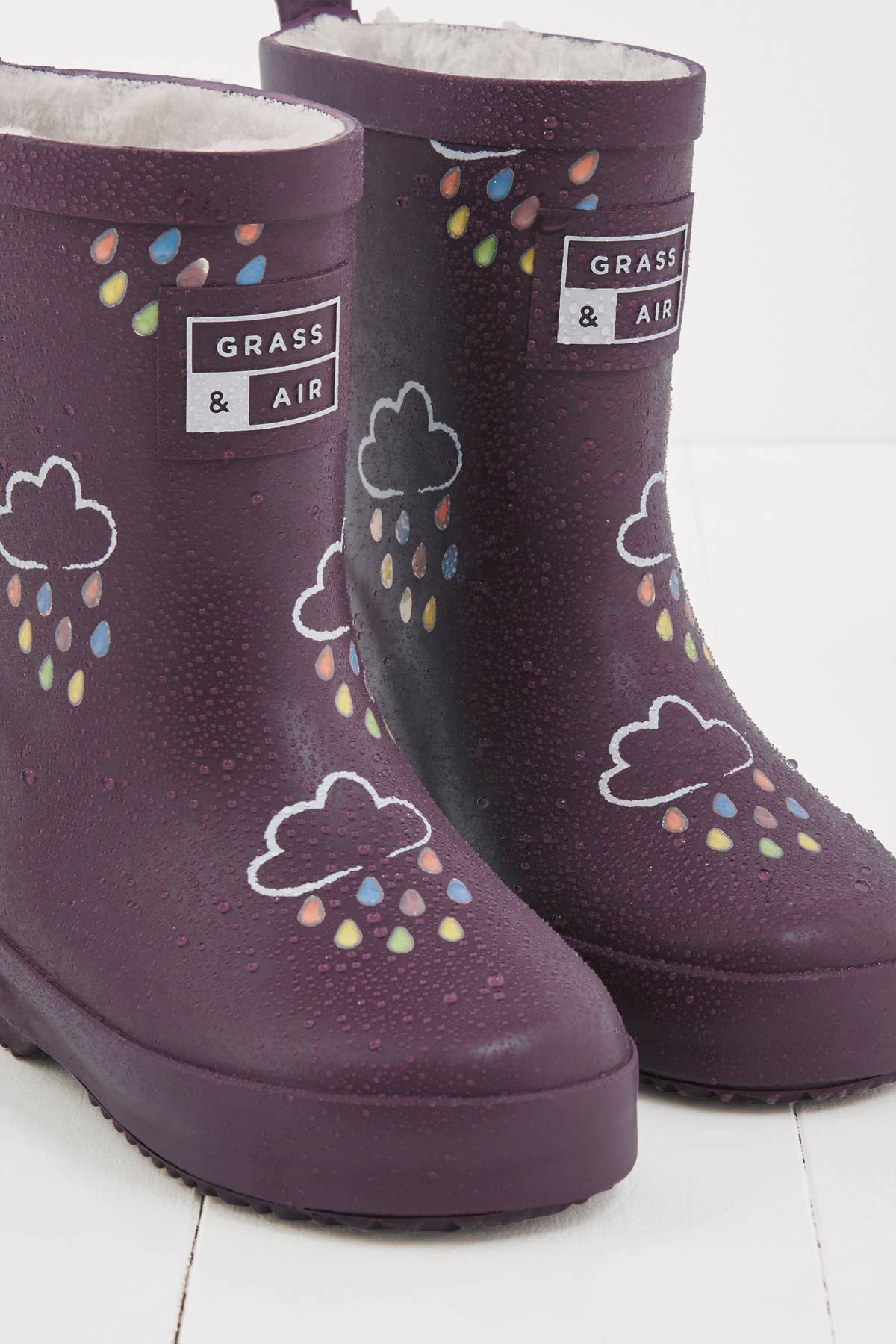 Grass & Air - Ochre Colour-Changing Kids Winter Wellies