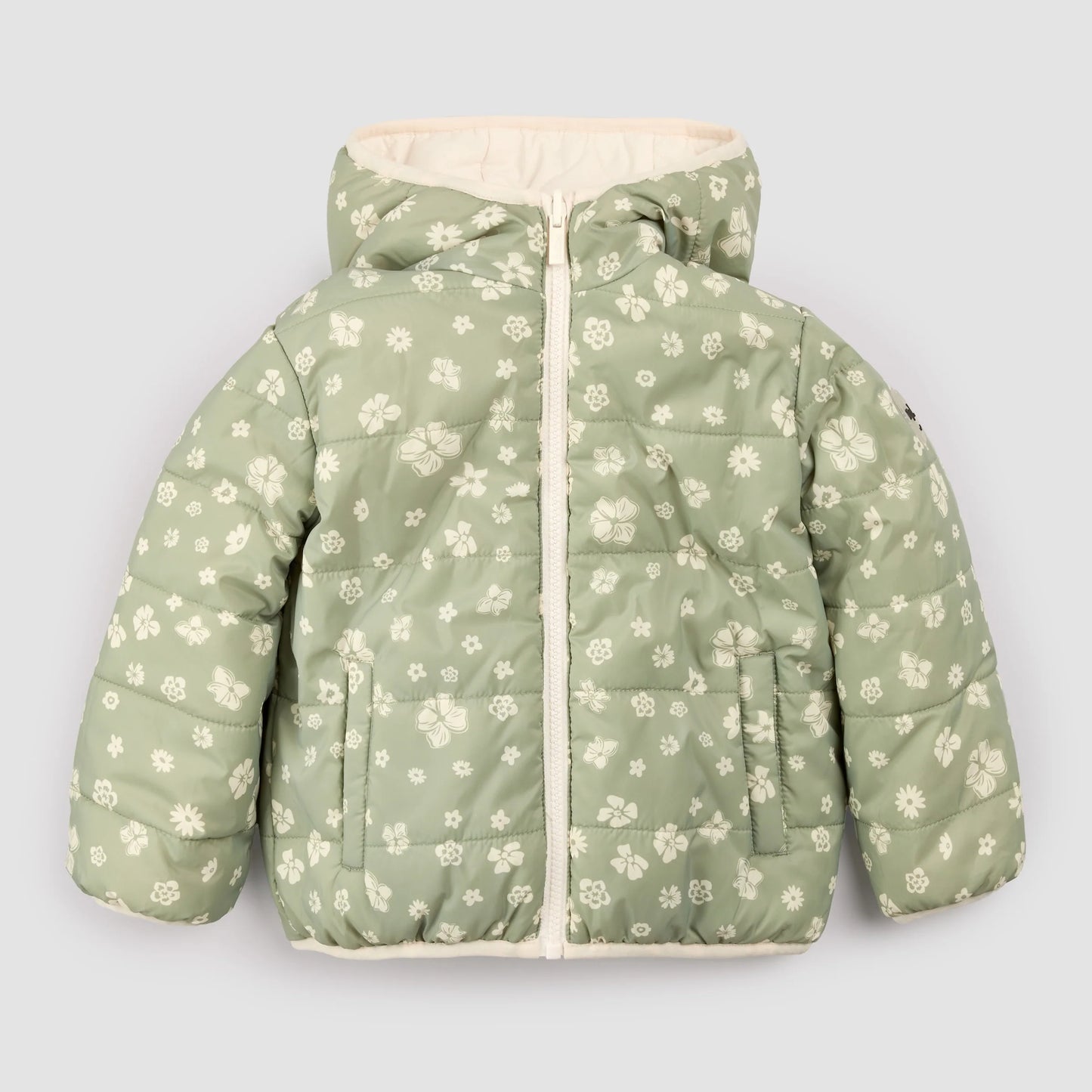 Miles The Label - Sage Floral Print on Birch Reversible Jacket