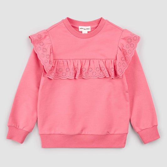 Miles The label - Confetti Eyelet Detail Long-Sleeve Top
