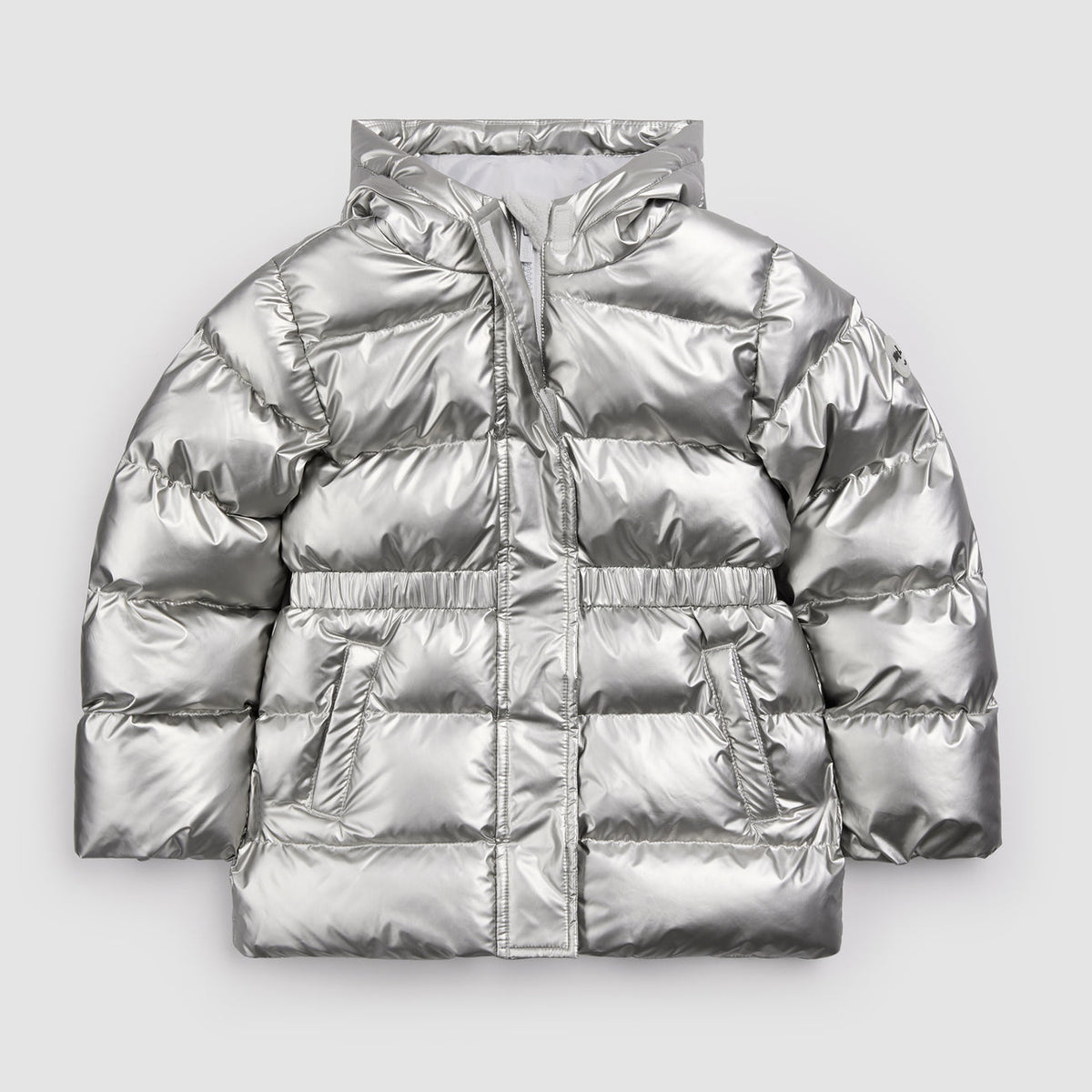 Miles The Label Hooded Mid Weight Coat - Silver