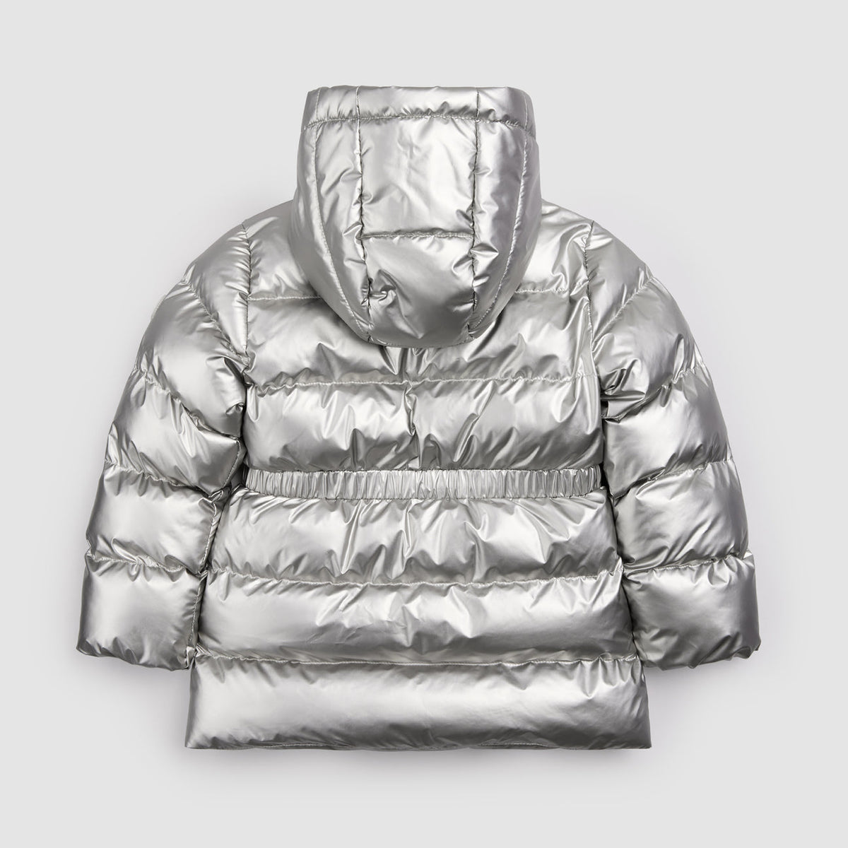 Miles The Label Hooded Mid Weight Coat - Silver