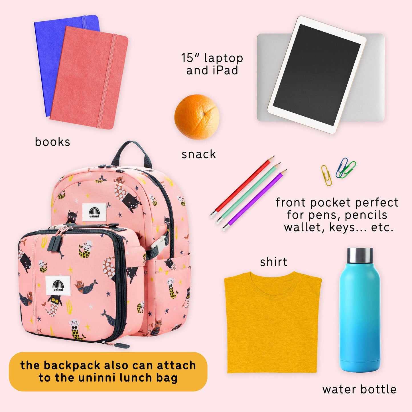 uninni - Ethan Backpack- Swimming Mercats