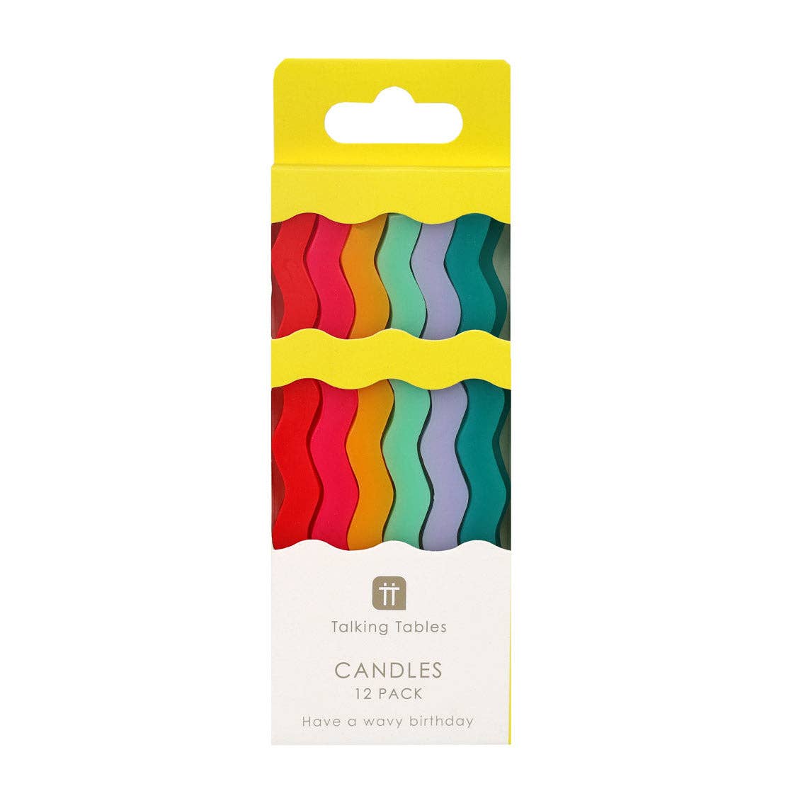 Talking Tables USA - Colorful Wavy Tall Birthday Candle | 12 Pack | Birthday |