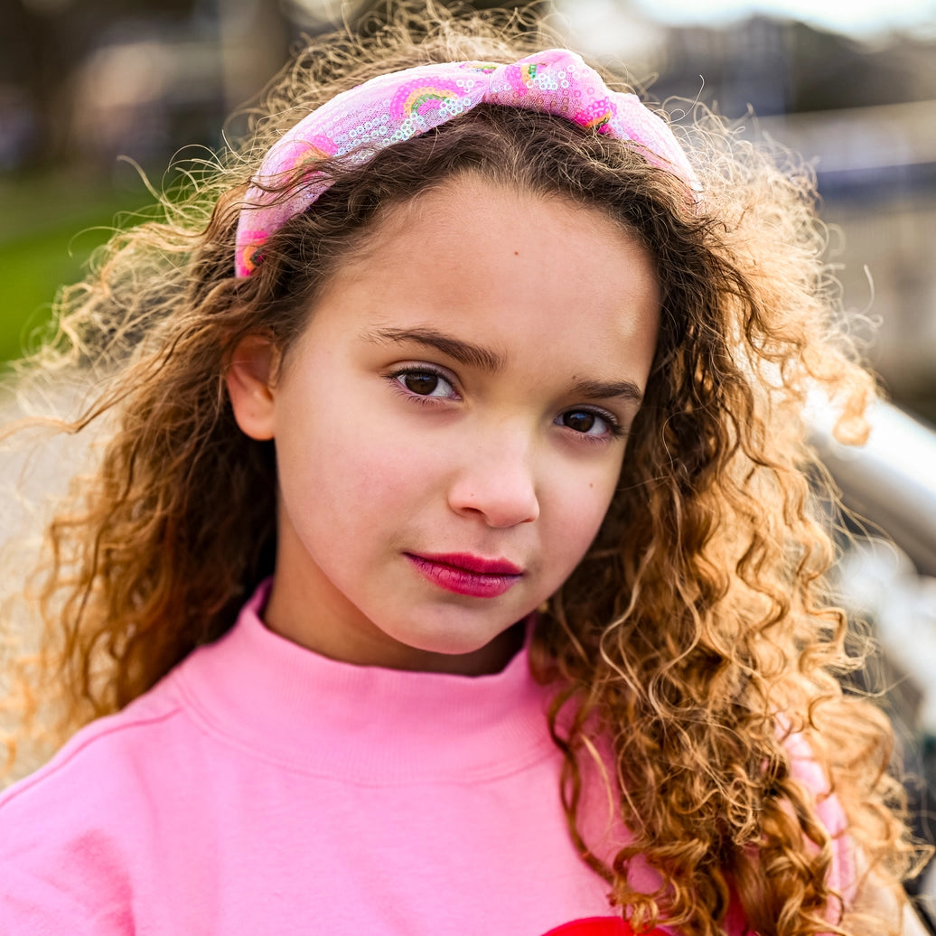 Frog Sac - Kids Sequin Knot Headband - Rainbow