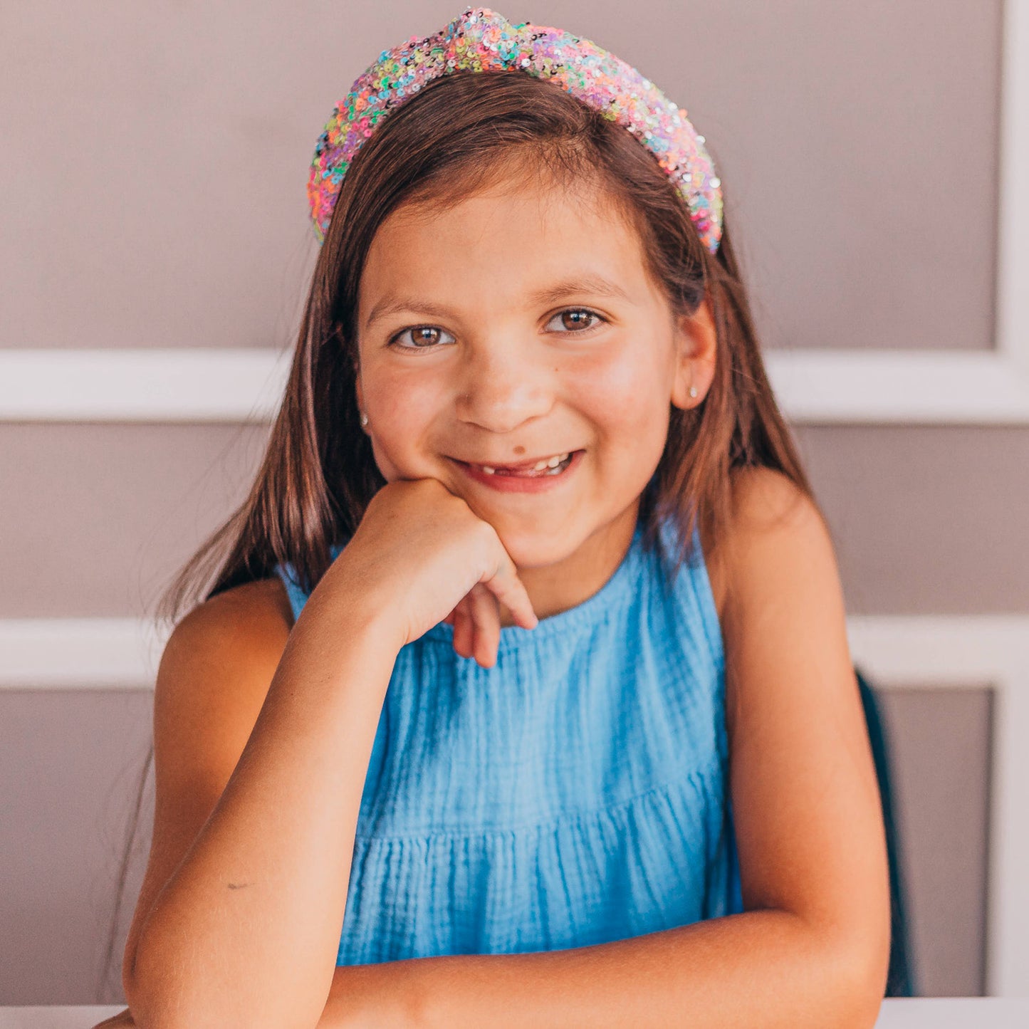 Frog Sac - Kids Knot Headband - Sequin Knotted Hair Band Accessories