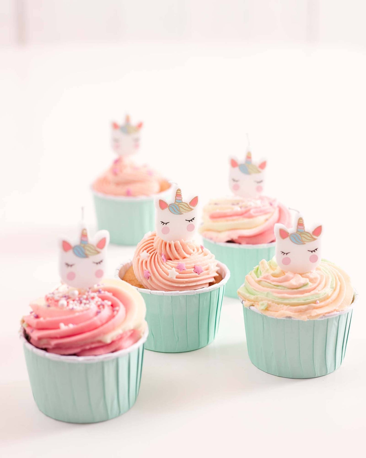 Talking Tables USA - Unicorn Face Cake Candles | 5 Pack | Kids Birthday Party |