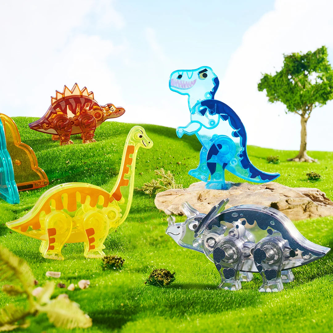 Mideer - Colorful Magnetic Tiles: Jurassic Adventure 48P