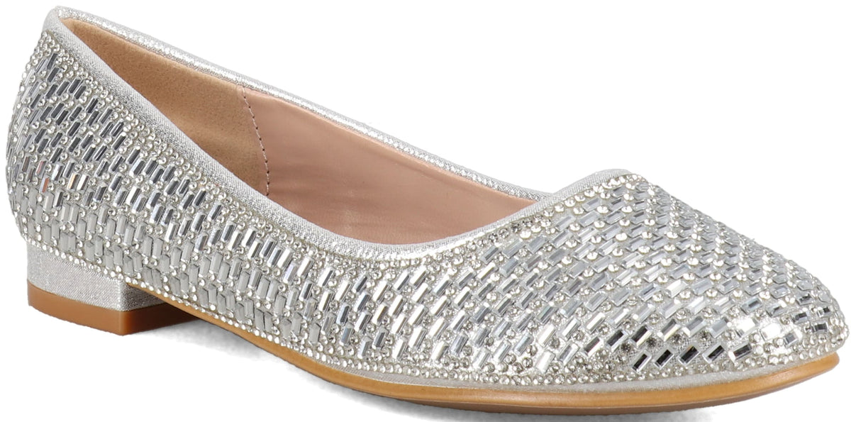 Badgley Mischka Girls Celeste Crystal Ballet Flat
