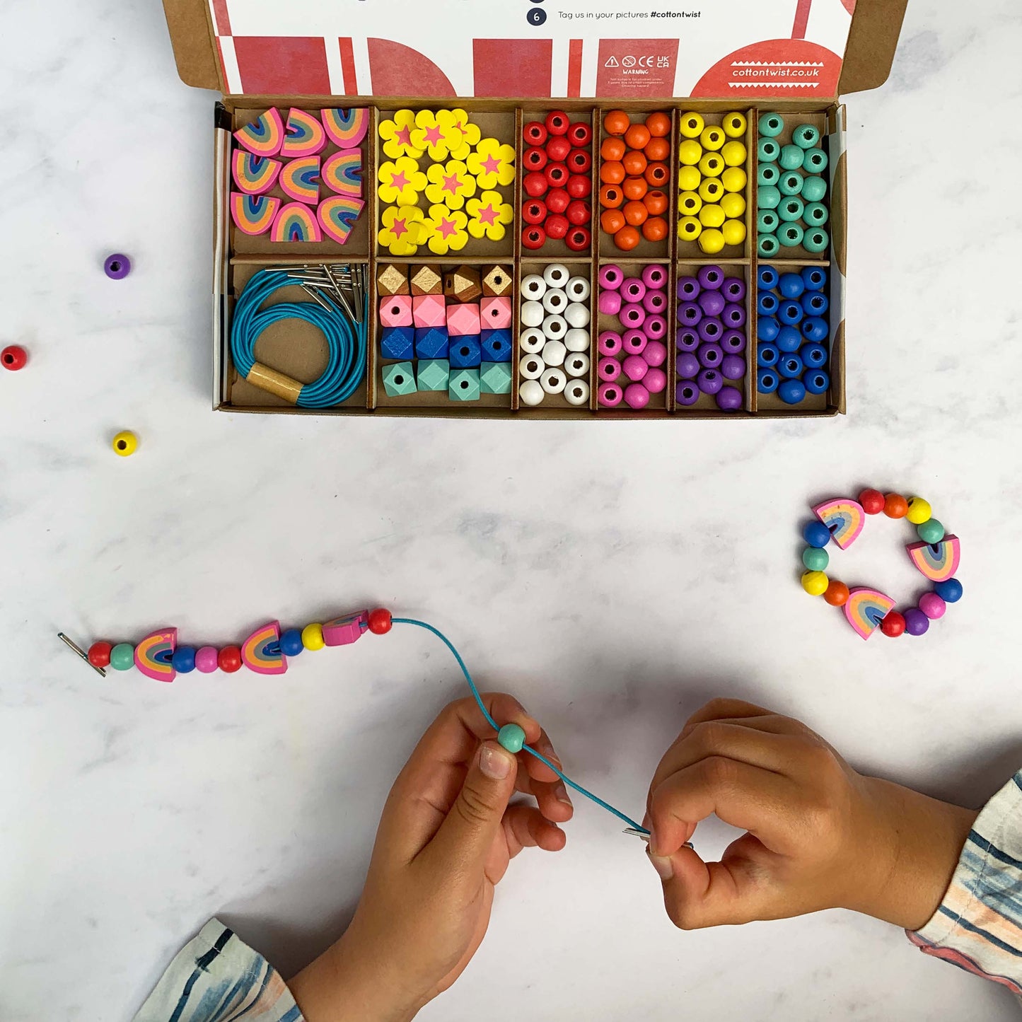 Cotton Twist - Rainbow & Flower Bracelet Making Kit