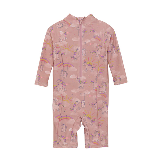 Color Kids 1 pc UV Sunsuit Pink Unicorn Rainbow - 1Y