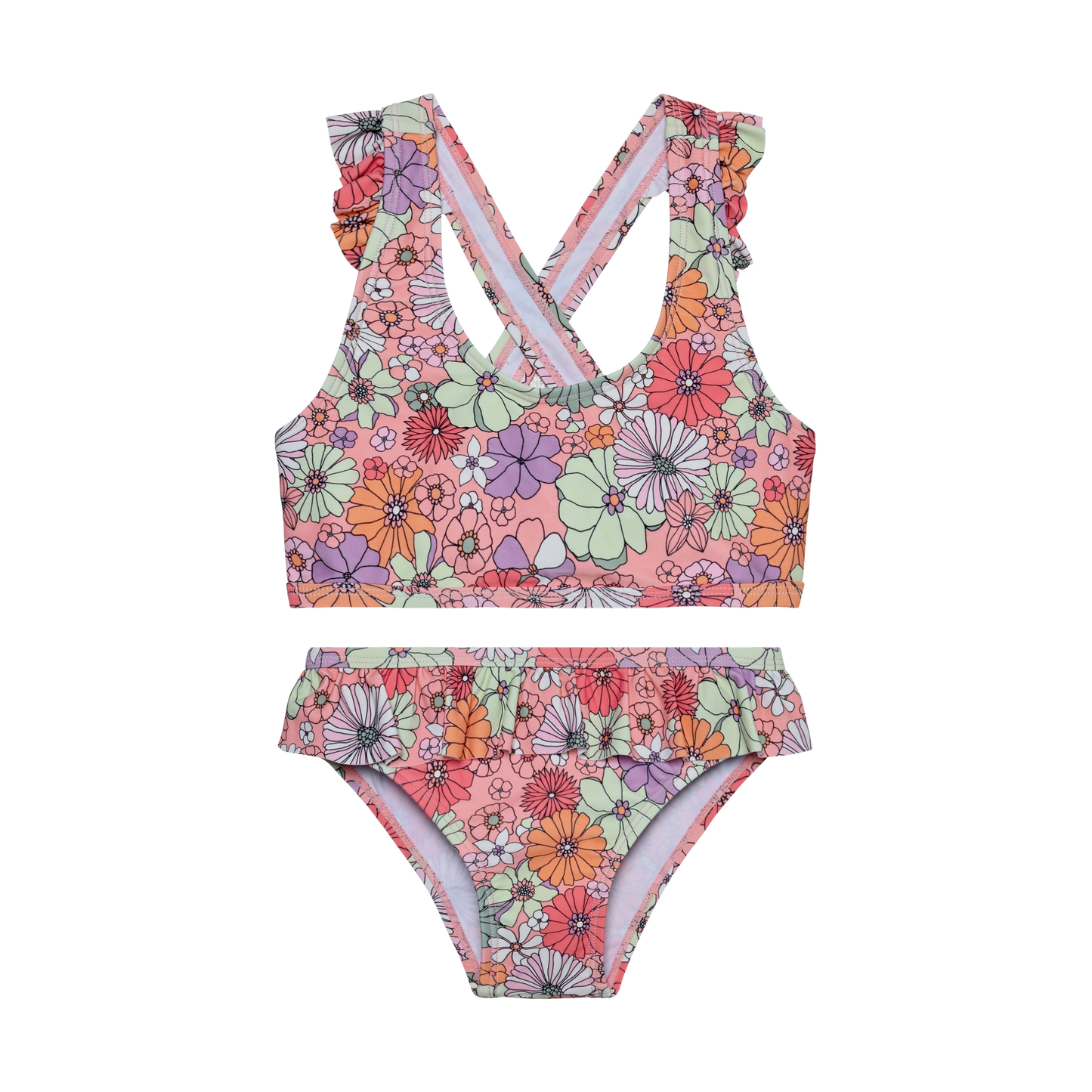 Color kids - 2 Pc Girls Swimsuit Bikini W. Skirt