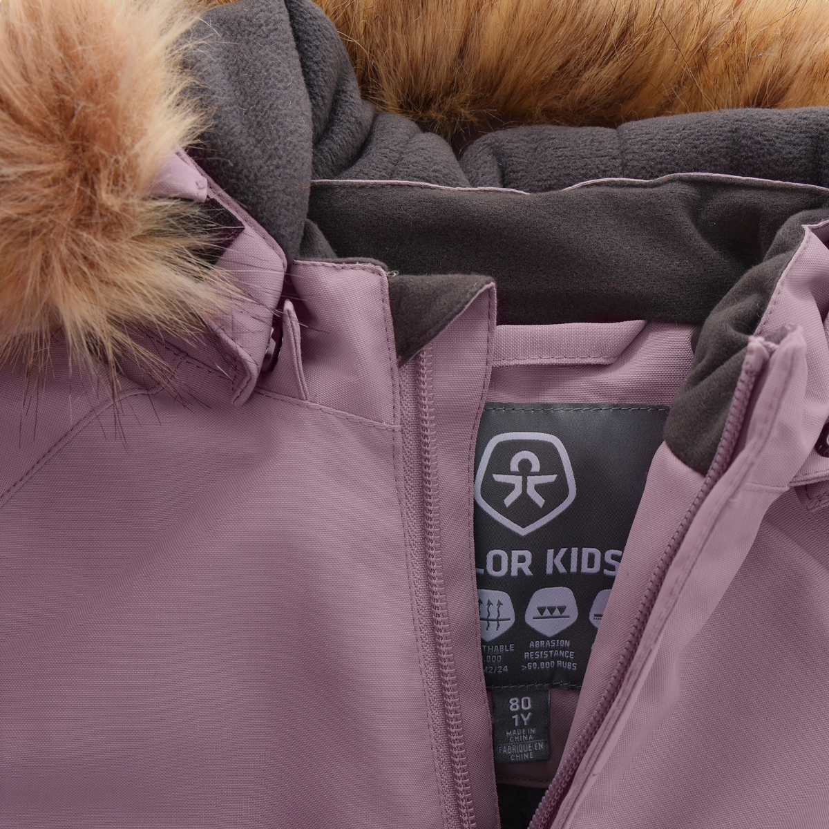 Color Kids Coverall with Fake Fur