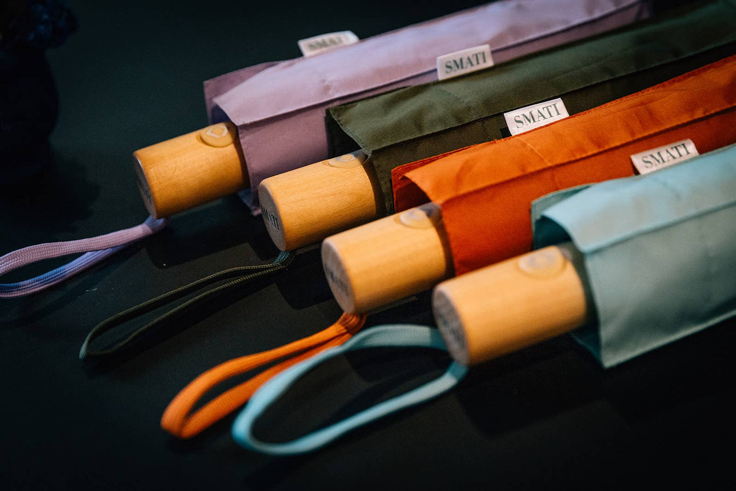 SMATI - Eco-friendly PET Compact Automatic Umbrella Cognac Mist