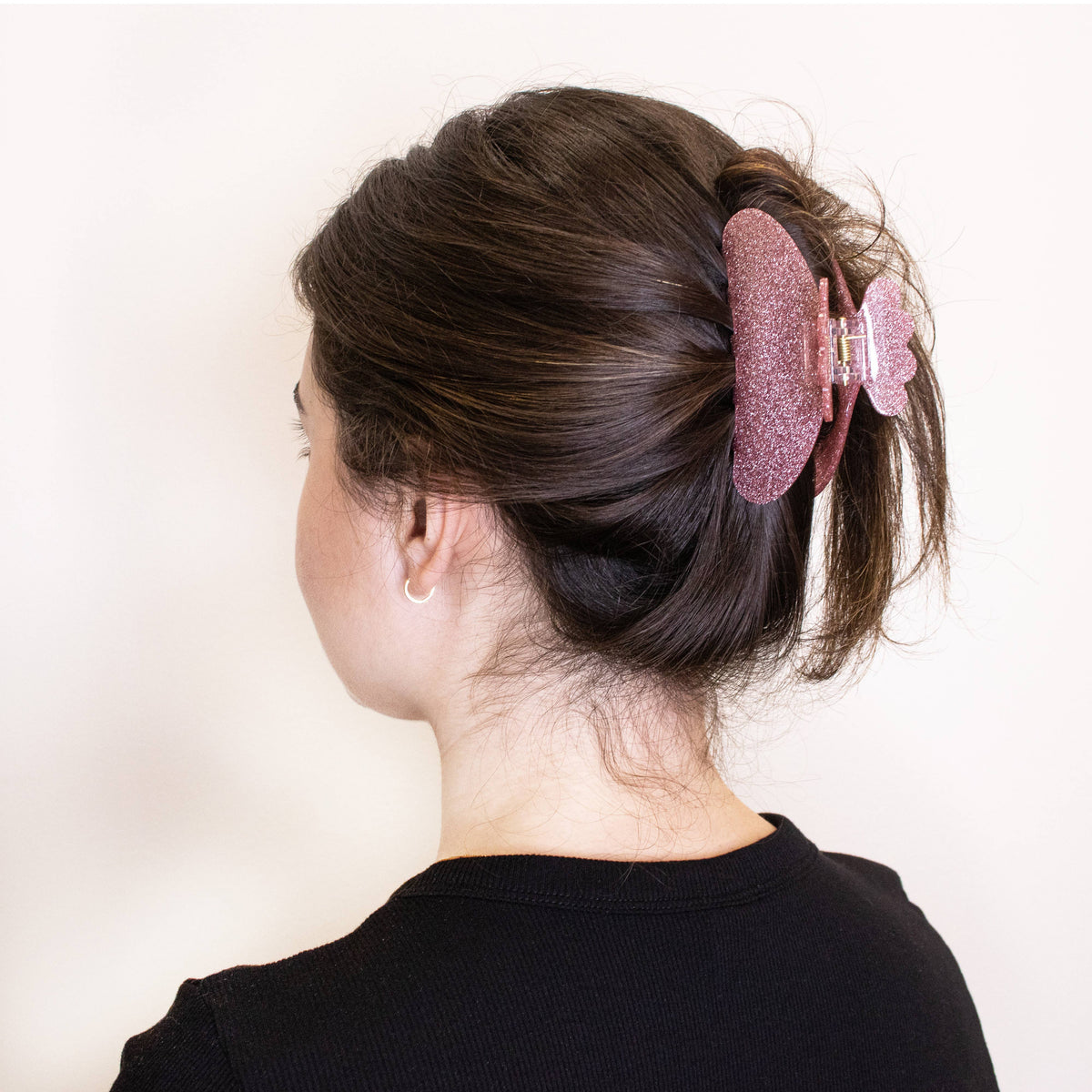 Frog Sac - Medium Round Glitter Hair Claw Clip