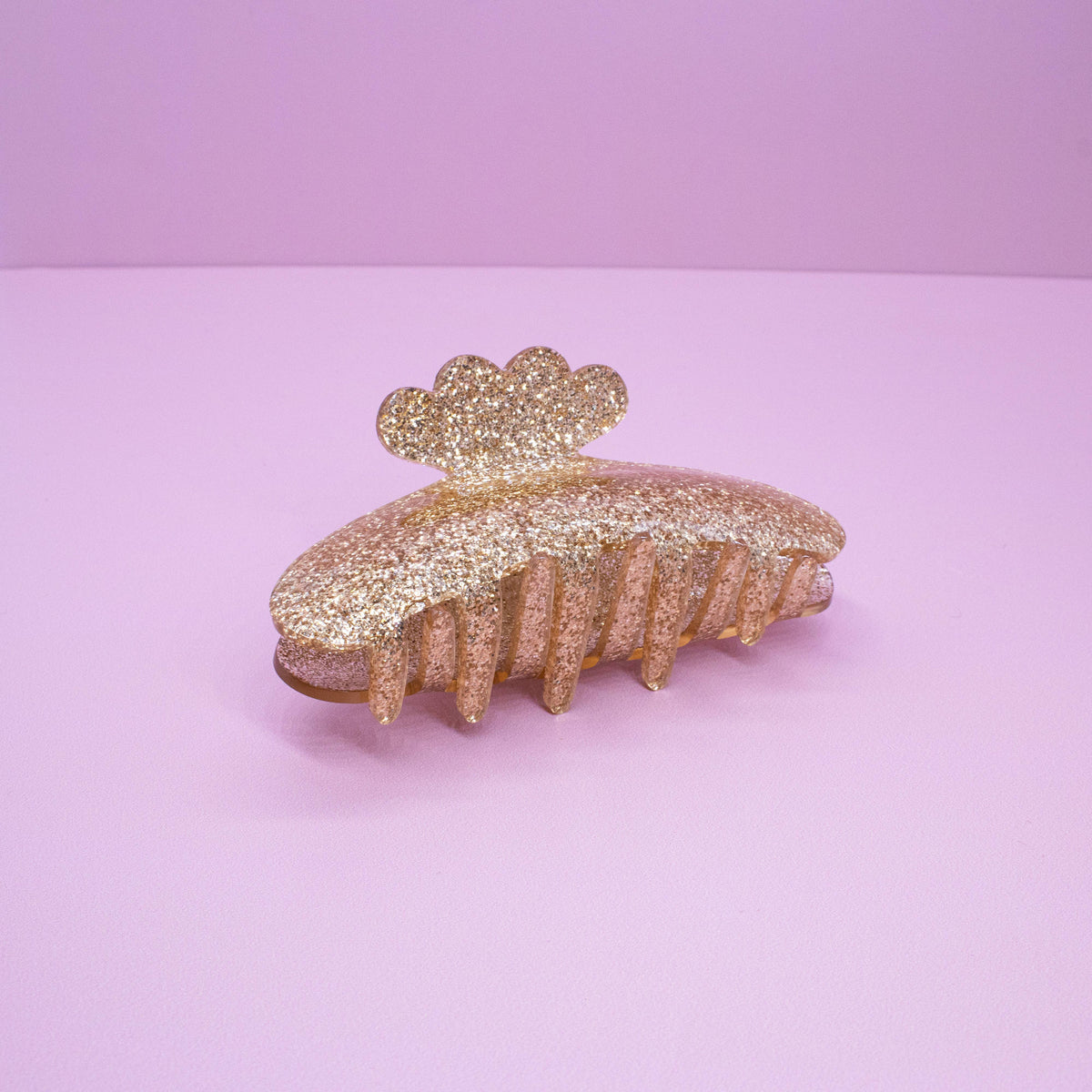 Frog Sac - Medium Round Glitter Hair Claw Clip