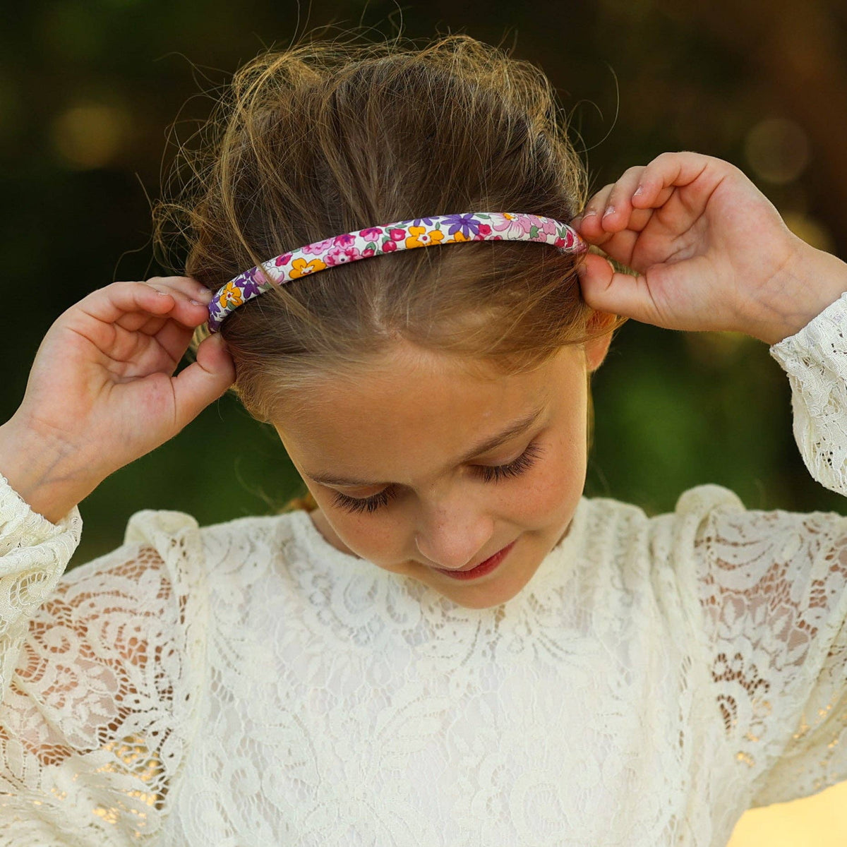 Frog Sac - Thin Floral Headband - Non Slip Hair Accessories for Kids